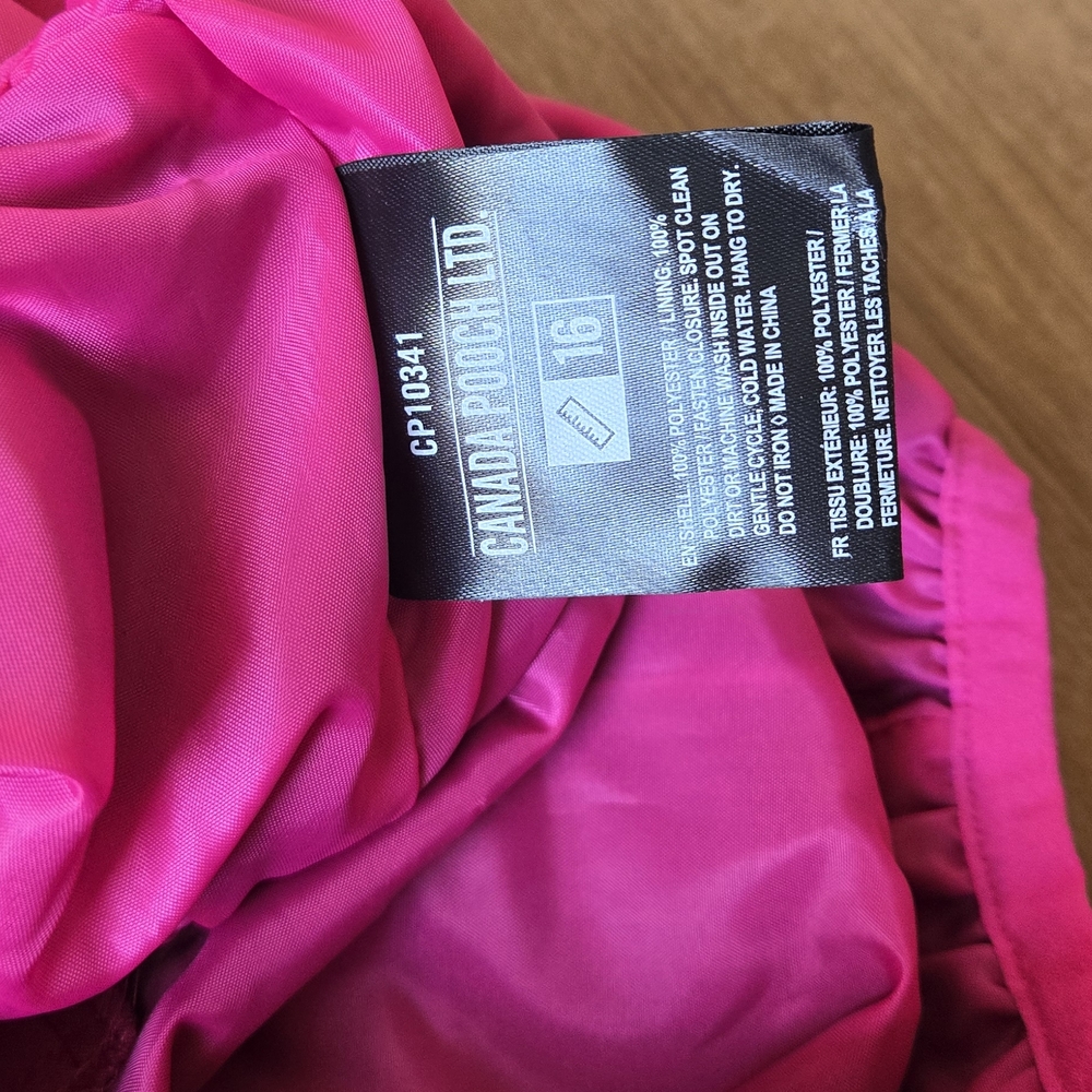 Canada Pooch Snowsuit Hot Pink Size 16 - Picture 5 of 6